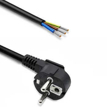 QOLTEC strujni kabel SCHUKO CEE kutni utikač Cu ogoljen 1,5m crni