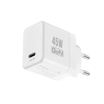 Crong Ultra Compact GaN USB-C 45W PD 3.0 PPS zidni punjač (bijeli)