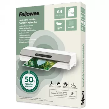 Fellowes paket od 100 A4 mat folija za laminiranje, 80 mikrona, reciklirane