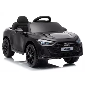 LEAN CARS Audi A5L HL788 crni 12V dječji auto na baterije s daljinskim upravljačem za roditelje, LED svjetla, MP3, EVA kotači, eko kožno sjedalo, maks. nosivost 30 kg, za djecu od 3-8 godina