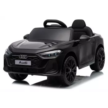 LEAN CARS Audi A5L HL788 crni 12V dječji auto na baterije s daljinskim upravljačem za roditelje, LED svjetla, MP3, EVA kotači, eko kožno sjedalo, maks. nosivost 30 kg, za djecu od 3-8 godina