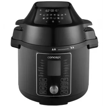 CONCEPT CK8000 multikuhalo s funkcijom friteze na vrući zrak, lonac 6L, košara 3,5L, 1500W, 10 programa, crno/srebrno