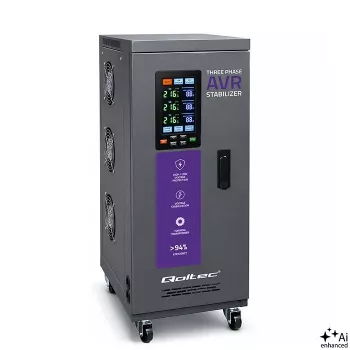 Qoltec trofazni stabilizator napona AVR MULTIPROTECTION 10kVA ±3% servomotor 3F LCD Expert Line