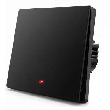 Qoltec 52722 pametni Wi-Fi prekidač za svjetlo, 1-kanalni, touch panel, timer, Tuya/Smart Life, crni