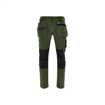 NO NAME TROUSERS MONTER M muške radne hlače, 65% poliester 35% pamuk, crno-sive, 9 džepova, džepovi za štitnike za koljena, EN ISO 13688