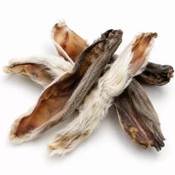 PETITTO zečje uši s krznom poslastica za pse, 500 g