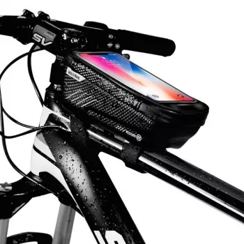 WILDMAN Bike Holder Case M E2 1L crna - torbica za telefon na upravljaču, otporna na prskanje, kompatibilna sa zaslonom osjetljivim na dodir, 1L prostora