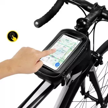WILDMAN Bike Holder Case M E2 1L crna - torbica za telefon na upravljaču, otporna na prskanje, kompatibilna sa zaslonom osjetljivim na dodir, 1L prostora