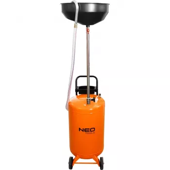 NEO TOOLS 10-810 mobilna kolica za skupljanje ulja, gravitacijska, spremnik 70 L, pneumatsko pražnjenje, posuda 420 mm, podesiva visina 1000-1600 mm