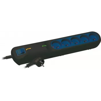 LESTAR LF 2001A Surge Protector Power Strip, 3 Outlets, 5m, Black