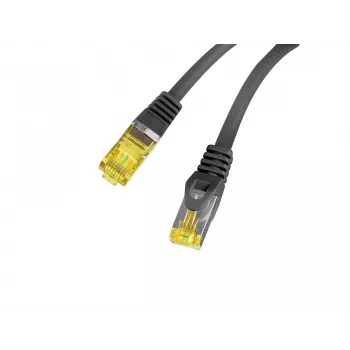 LANBERG Cat.6A S/FTP LSZH patch kabel 20m crni – 10GbE, Fluke Passed, 26AWG čisti bakar