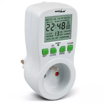 GreenBlue GB107 digitalna programabilna prekidna satna sklopka 16 programa 230V 16A Schuko
