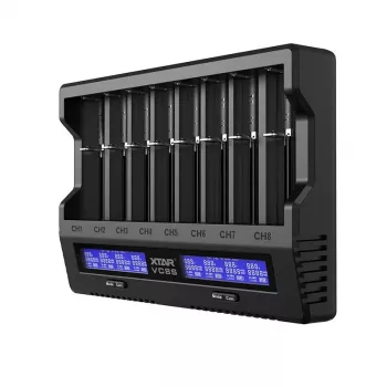 XTAR VC8S USB-C SET punjač baterija, 3,7V/1.2V