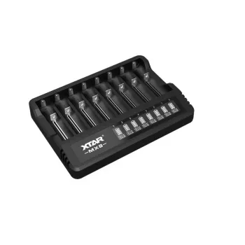 XTAR MX8 USB-C Li-ion/Ni-MH punjač baterija, 3,7V/1.5V/1.2V