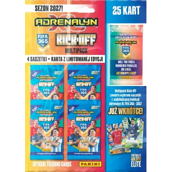 Panini FIFA 365 2027 Adrenalyn XL trading card multipak Kick off – 6 booster paketa + 2 Limited Edition kartice