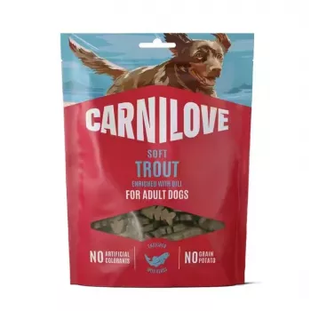 CARNILOVE Dog Soft Snack Trout with Dill 200 g – Grain-Free Training Treats for All Breeds