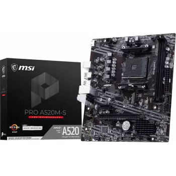 MSI PRO A520M-S AM4 Micro-ATX matična ploča, AMD A520, DDR4, HDMI, Gigabit LAN
