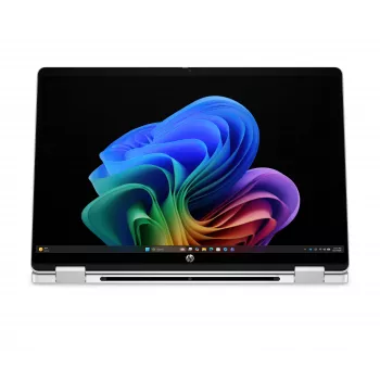 HP OmniBook 5 Flip NG AI 14-km0001nnx - Ultra 7 355, 32GB LPDDR5X 7467 on-board, 512GB, Touch/14,0 2K (1920x1200) OLED, Glacier Silver DF+ AI-Logo - 5MP IR TNR, bez 65W AC adaptera, Win 11 Home, 1 godina