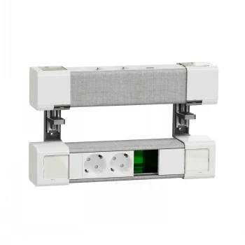 SCHNEIDER ELECTRIC UNICA SYSTEM+ stolna jedinica 4XSCHUKO+USB A/C+RJ45 opt, bijelo/sivo