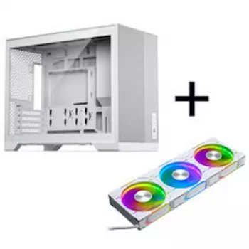 Phanteks XT M3 PC-Gehäuse, Mini-Gehäuse + D30 PWM Regular Airflow D-RGB Lüfter, 3er Pack, weiß