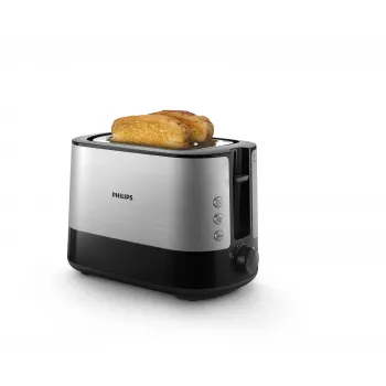 Philips Viva Collection toster HD2637/90 ekstra široki 2 utora s funkcijom grijanja peciva crni/oštećeno pakiranje