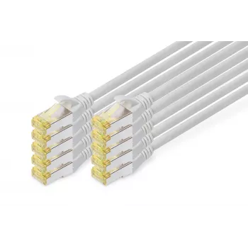 DIGITUS CAT6A S/FTP patch kabel, 3 m, sivi, pakiranje 10 komada