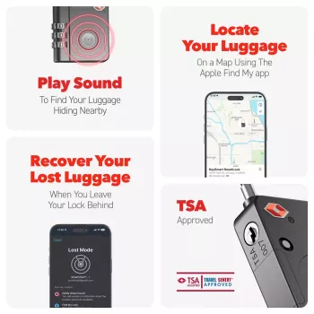 KEYSMART SmartLock TSA odobrena Find My brava crna