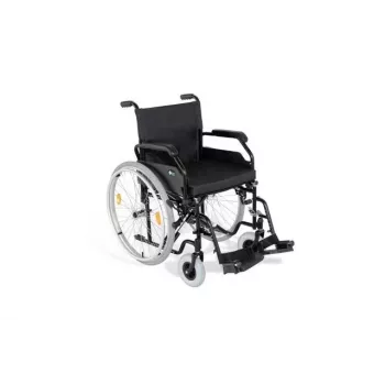 REHA FUND čelična invalidska kolica RF-1/45/PN/CZA-624/PU - ručna invalidska kolica, širina sjedala 45 cm, nosivost 120 kg, crna