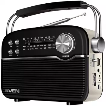 Speaker SVEN SRP-500, Black (3W, Bluetooth, FM/AM/SW, USB, microSD, AUX, Battery)