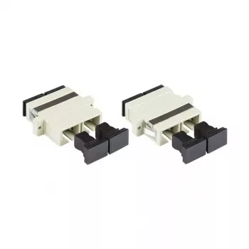 GoodConnections SC/UPC Duplex optički adapter, OM2 multimode, keramička čahura, plastično kućište, s prirubnicom, sivi (LW-K207)
