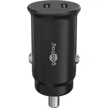 GOOBAY Dual-USB-C PD auto brzi punjač (Power Delivery), crni - 30W (12/24V) prikladan za uređaje s USB-C