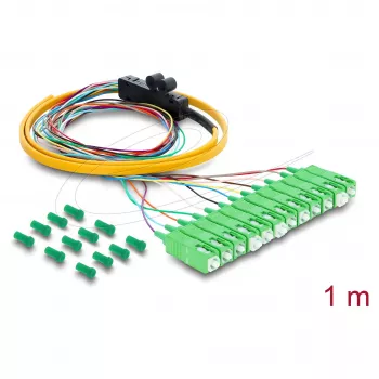 Delock optički pigtail razdjelni kabel 12 x SC-APC simplex konektor na 12 x otvorenih krajeva 1 m