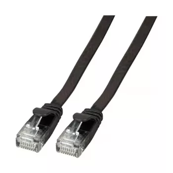 EFB RJ45 plosnati patch kabel Cat.6A U/UTP PVC 0,25m crni