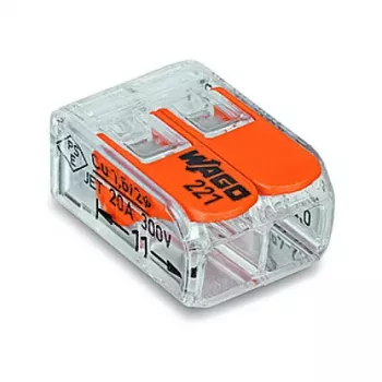 WAGO 221-412 serija 221 dvožilna spojna stezaljka, 4 mm², 100 komada