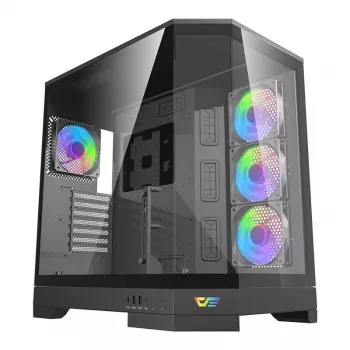 DARKFLASH DQX90 crno kućište računala Mid-Tower s kaljenim staklom