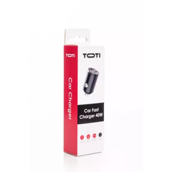SEEK TOTI 40W dual Type-C auto brzi punjač, crni
