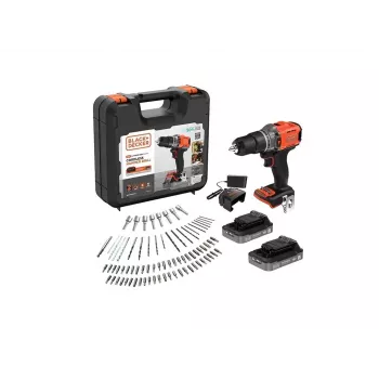 BLACK & DECKER 18V akumulatorski udarni odvijač s 2 x 2,0 Ah baterije, punjač i 80 dodataka