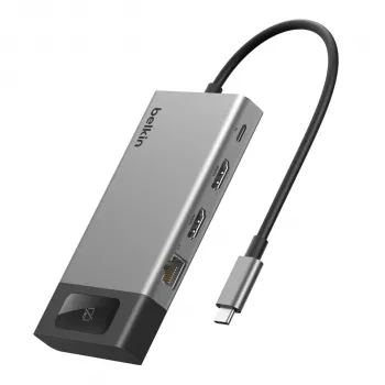 Belkin CONNECT 8-u-1 USB-C hub za 2 zaslona - Space Gray
