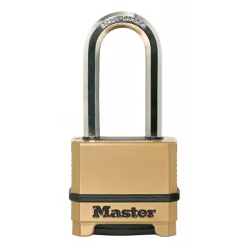 Master Lock 175EURDLH lokot s kombinacijom od 4 znamenke koja se može resetirati, čvrsto cinkovo tijelo, kaljeni čelični dugi ugao, širina tijela 50mm, promjer ugla 8mm, vertikalni razmak 63mm, horizontalni razmak 24mm, za unutarnju/vanjsku upotrebu