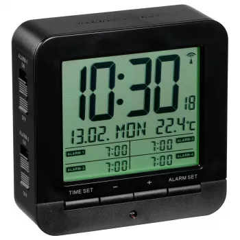 TFA 60.2536.01 radio-upravljana budilica - digitalni LCD, crna
