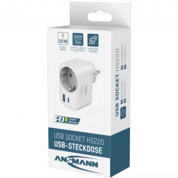 ANSMANN USB punjač HS220 20W USB-C Power Delivery 3.0 bijeli