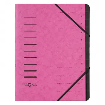 Pagna 40059-34 Ordnungsmappe 12-Compartment Organiser, A4, Dark Pink