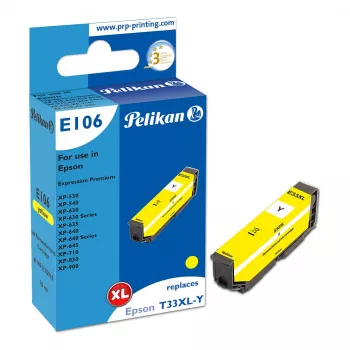Pelikan E106 kompatibilna tintna patrona žuta visokog kapaciteta (XL) za Epson XP-530/540/630/635/640/645/710/830/900 - 1 pakiranje