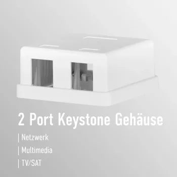 EFB Electronics keystone utičnica, 2 porta, nadžbukna, čisto bijela, prazno kućište