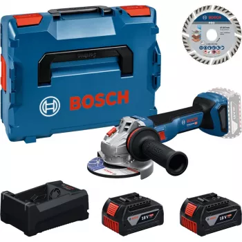 BOSCH Professional akumulatorska kutna brusilica set 18V 2x5,0Ah s reznom pločom 125mm u L-BOXX