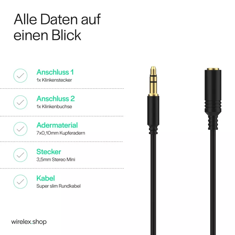 ShiverPeaks audio kabel mini flex