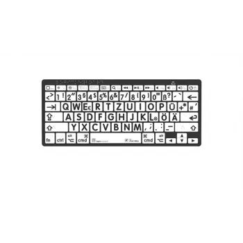 Logickeyboard Mac Bluetooth Braille tipkovnica s velikim tiskanim slovima crno na bijelom – 78 tipki