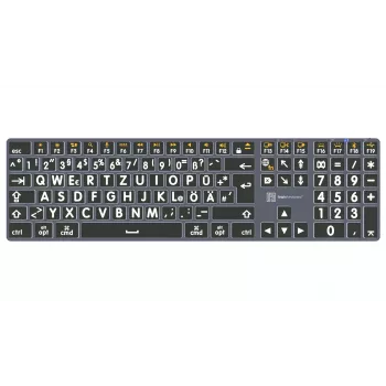 LogicKeyboard XL-Print Titan bijelo na crnom DE (Mac) - njemački QWERTZ raspored