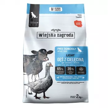 WIEJSKA ZAGRODA Light guska s teletinom suha hrana za pse 2kg