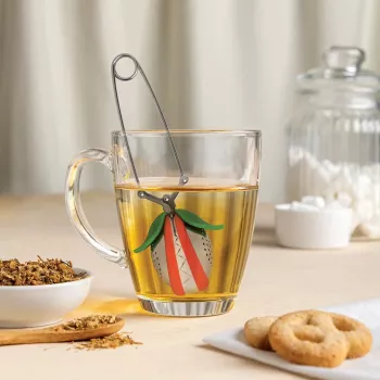 OTOTO Tea Trap Tea Infuser - Green/Red - Stainless Steel & Plastic - 160 mm
